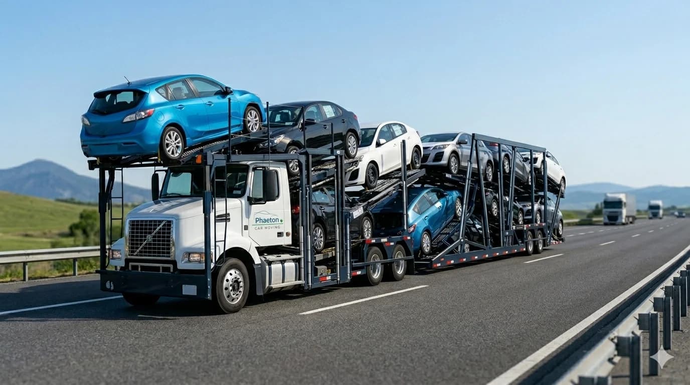 Car carrier loading vehicles